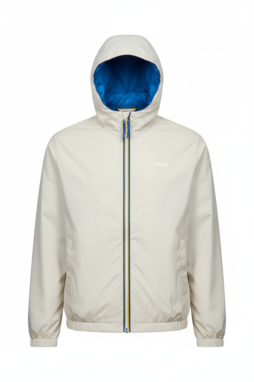 K-Way Jake Eco Plus Double Beige/Blue – vista frontale