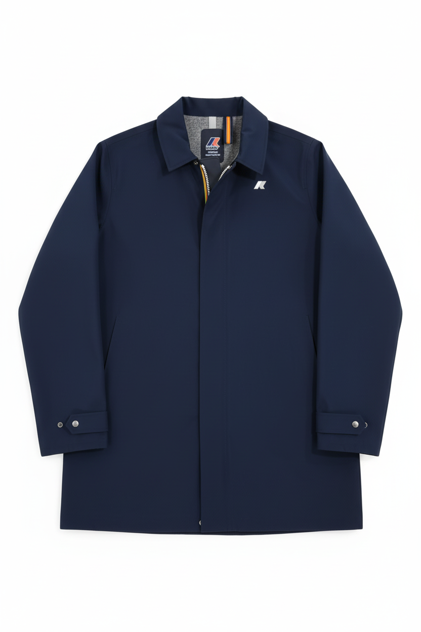 K-Way Benny Bonded Jersey Cappotto Uomo Blue Depth - vista frontale