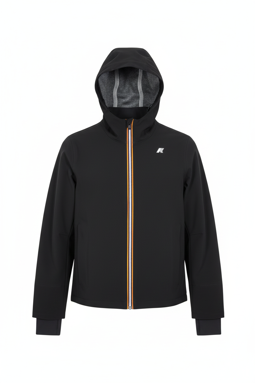 K-Way Jacko Bonded Jersey Giacca Uomo Black Pure - vista frontale