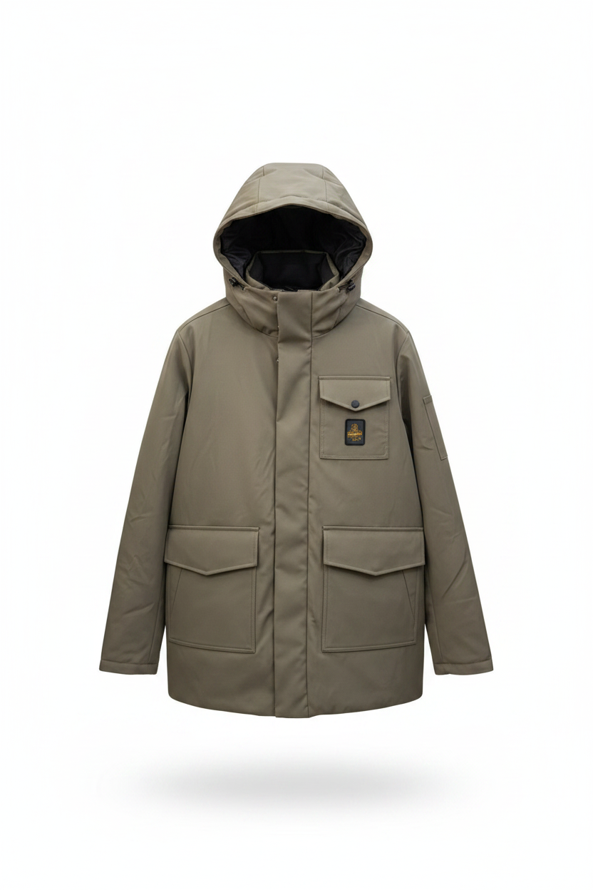 RefrigiWear Linneo Jacket uomo tortora – vista frontale sfondo bianco