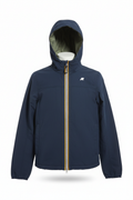 K-Way Jake Cotton Double giubbotto blu navy con interno verde kaki reversibile