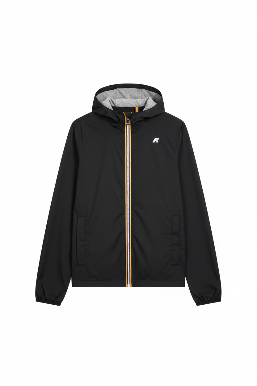 K-Way Jack Stretch Nylon Jersey Nero – vista frontale